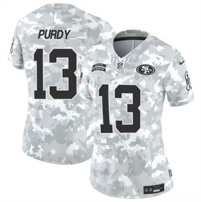 Women%27s San Francisco 49ers #13 Brock Purdy 2024 F.U.S.E Arctic Camo Salute To Service Limited Stitched Jersey Dzhi